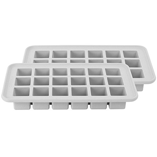 Casabella True Cube Ice Tray, Cool Gray, Set of 2