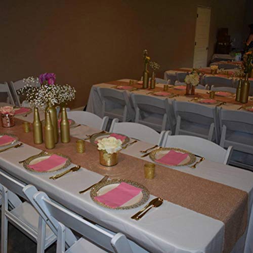 BLUETOP 5 Pieces Christmas Glitter Table Runners Champagne 72"x12" Sequin Wedding Party Table Runners for Dining Room Bridal Shower Birthday Home Hotel Ceremony Supplies and Decorations