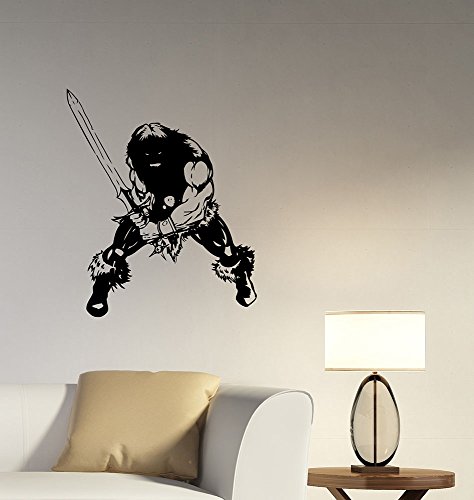Conan The Barbarian Wall Decal Swordsman Gladiator Removable Vinyl Sticker Movie Hero Decorations for Home Room Bedroom Vintage Decor cnb1