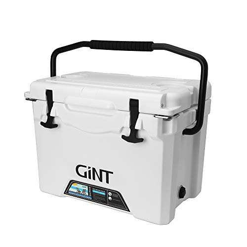 GiNT 25 Quart Portable Cooler, Ice Chest Rotomolded Cooler with Bottle Opener & Durable Handle, White