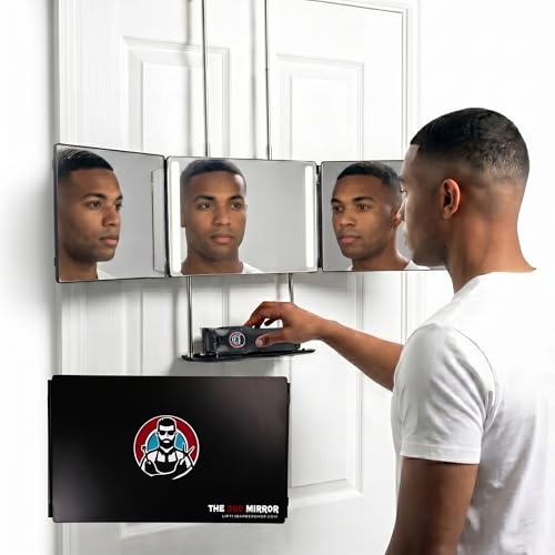 The 360 Mirror LED 3-Wege Friseurspiegel Dreifach Ablage Haarschnitt