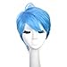 Yuehong Blue Short Wavy Fashion Hair For Adult Anime Cosplay Costume Hair Party Wig Hot Sale