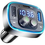 LIHAN FM Transmitter for Car Bluetooth Adapter 5.4,48W PD+QC Fast Charging,Hands-Free Calling,Streams Spotify/Navigation/Music via Car Radio,Wireless Upgrade Non-Bluetooth Cars,USB-C,USB/TF,12V/24V