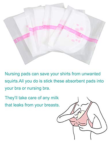 Smallshow Disposable Nursing Pads Thin Stay Dry Breast Pads,100 Count