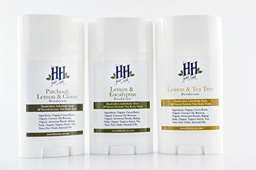Natural Deodorant 3 Pack - Patchouli, Lemon &amp; Cloves/Lemon &amp; Eucalyptus/Lemon &amp; Tea Tree