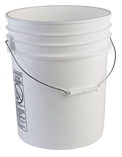 Hudson Exchange Premium HDPE Bucket with Handle, 90 Mil, 5 gal, White, Pallet, 120 Piece
