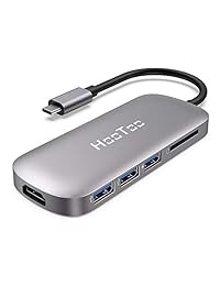 HooToo USB C Hub, adaptador USB C (2019 Upgrade) con salida HDMI, lector de tarjetas, 3 puertos USB 3.0 para MacBook Pro Air y Windows tipo C Laptop