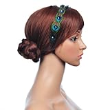 Remedios Beading Detailed Peacock Feather Handband
