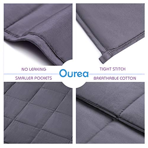 Ourea Adult Weighted Blankets (20 lbs, 60" x 80", Queen Size) Heavy Blanket, Breathable Cotton with Glass Beads - Thumbnail 2