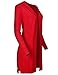 Solid Soft Stretch Longline Long Sleeve Open Front Knit Cardigan Red Size M