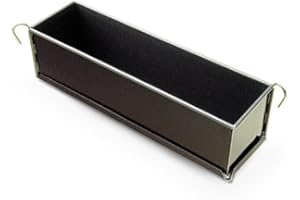 Pate Terrine Mold with Hinges, Non-Stick, 3 Wide x 3 High (80mm Wide x 80mm High) - 20 Long by Gobel