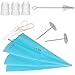 42 Pcs Cake Decorating Tips kit with 32 Stainless Steel Icing Tips Set 3 Silicone Pastry Bags 3 Reusable Couplers 1 Flower Lifter 2 Flower Nails 1 Cleaning Brush for Cakes Cupcakes Cookies Pastry