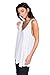 Alexander + David Womens V-Neck Cotton Slub Prewash Loose Long Fit Tank Top Tunic (White, Large)