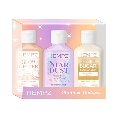Hempz Mini Shimmer Lotion Set, Gold, TSA Approved, Rose, 3 pack, 2.25 oz