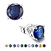 Casfine Silver Ear Stubs Birthstone Stud Earrings Round Cubic Zirconia September Birthstone Stud Earrings Gifts for Women