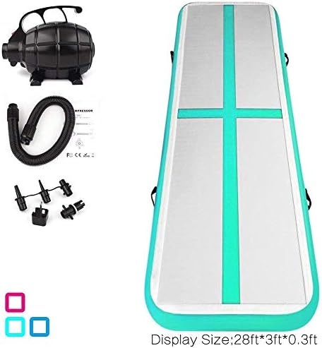 Fojusteu Inflatable Gymnastics Tumbling Mat 3/4/5/6/7/8/9/10/11/12M Air Track Floor Mats Gym with 500W Electric Air Pump for Home/Picnic/Exercise/Cheerleading