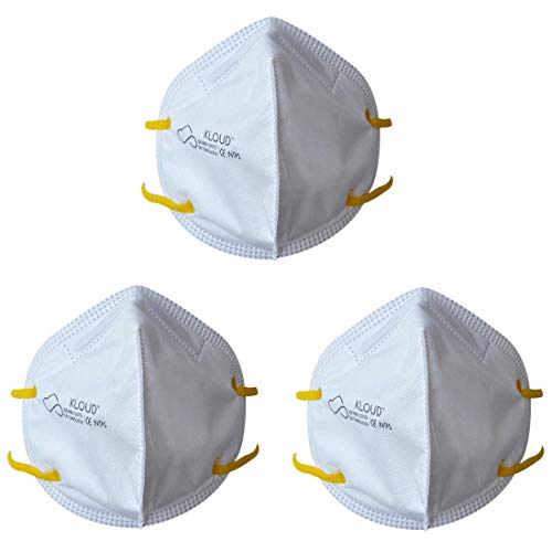 Kloud-Washable-and-Reusable-N95-Respirator-Face-Mask-5-Layers-of-Filtrantion-and-Adjustable-Head-Strap-Ultrasoft-and-Breathable-with-999-Meltblow-Filtrationset-of-3-mask
