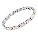 Magnetic Therapy Bracelet for Women 4 Element Stainless Steel Health Wristband Silver and Rose Gold Adjustable for Arthritis and Carpal Tunnel Pain Relief with 3000 Gauss Magnets for Health Care
