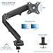 VIVO Black Articulating Single Pneumatic Spring Arm Clamp-on Desk Mount Stand | Fits 1 Monitor Screen 17 to 27 inches with Max VESA 100×100 (STAND-V101O)thumb 1