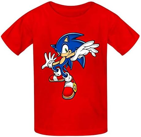 Kgtbckg Kids T Shirt Son-ic Hedge-hog Game Print Short Sleeves Shirt Top Tees for Girl Boy