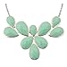 Jane Stone Mint Statement Flower Necklace Fashion Bib Chunky Wedding Jewelry (Fn0835-S-Mint)