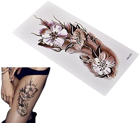 Ensunpals Fashion Removable Waterproof Temporary Plum Blossom Body Tattoo Sticker Chinese Ink Wintersweet Black White