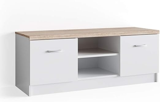 Vicco Lowboard Nymeria Fernsehschrank Weiss Sonoma Eiche Tv Regal Fernsehtisch Amazon De Kuche Haushalt