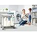 Seville Classics Mobile Laundry Hamper Sorter Cart, 3-Bag with Folding Table, Champagne