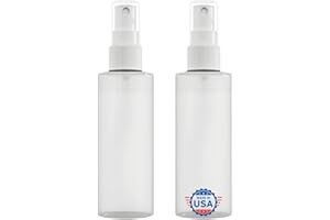 JND Plastic Spray Bottle Fine Mist 4 Oz – Refillable, Reusable, Portable Sprayer, Travel Size, Leak Proof for Household Use, Essential Oil, Cleaning Solution and Perfume (2 Pack, 120 ml)…