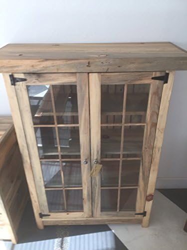 Mission style bookcase with glass doors