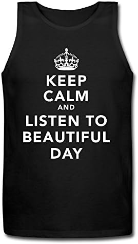 Adult Keep Calm And Listen To Beautiful Day 01 Tank Top Black