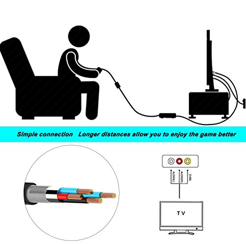 AV Composite Cable compatible with Nintendo 64/GameCube/Super Nintendo SNES