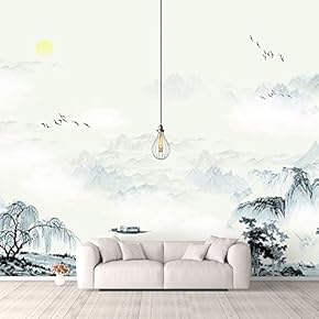Wall Murals for Bedroom Traditional Chinese Landscape View Large Removable Wallpaper Peel and Stick Wall Stickers - 66x96 inches