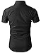H2H Mens Slim Fit Button Down Shirt for All Seasons Black US S/Asia M (KMTSTS0132)