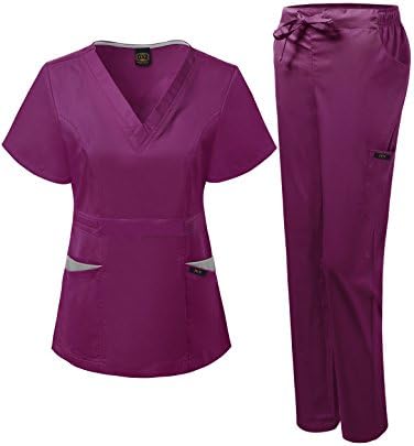 IVY Medical Uniform Women's MIT V-Neck Contrast Stretch Scrub Set