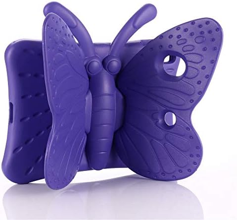 iPad case for Kids, 3D Cartoon Butterfly Non-Toxic Light Weight Kid Proof Shockproof case with Kickstand for iPad 7th 10.2" 2019 Shock Proof Protective Case for Apple iPad 10.2 inch Tablet (Purple)