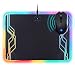 ENHANCE PowerUP Wireless Charging LED Mouse Pad + Gaming Mouse Bundle - Hard Mat with Custom Lighting & Programmable RGB Mouse - Compatible with Qi Wireless Enabled Devices