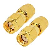 RF Coaxial Adapter SMA Male to RP SMA Male Female Pin Jumper Cable Connector for Audio FPV Antennas Radio Video Mobile Pack of 2