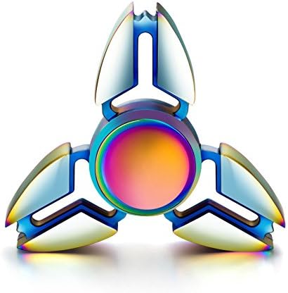 High Grade Fidget Spinner Equpped with Stainless Steel Bearing - High Grade Stress Relief Fidget Toy (Brass Rainbow 3Side)