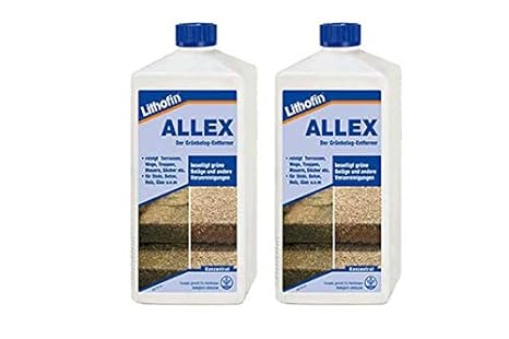 Lithofin ALLEX 2 l - Grünbelag-Entferner Algen- und Moosentferner - Ideal zum vorbeugen gegen grüne & rutschige Beläge