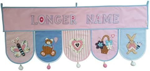 TrickyBoo personalised gift - max 14 letters pink rose baby girl nursery room banner child 30x80cm - Long name and its color selectable