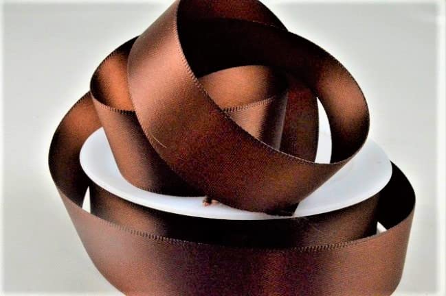 Oakwood Archer Double Faced Satin Ribbon, Chocolate, 15mm x 25m