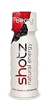Shotz Natural Energy Shot. All Natural Energy Drink for Energy Boost. No Artificial Flavors, No Preservatives, No Sugar Added. Berry, 12 pack.