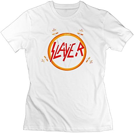 ZiWaeRzn Women's MaNeg Slayer Rock Band Cotton T Shirt White M
