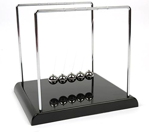 Geocero Physics Mechanics Science Toys - Newton's Cradle, Kinetic Art Asteroid, Perpetual Motion, Balance Balls Desk Toy Home Decoration, Home Office Desk Decoration (Metal Base Newton's Cradle)