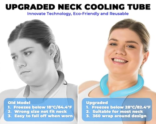 ZFFAFUR Reusable Neck Cooling Ring with Phase Change Material, Lightweight Portable Cooler Wrap for Instant Heat Relief, Ergonomic Fit for Outdoor Work, Sports, Travel, and Office Use – Blue