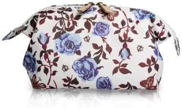 Nathalie Lete Wire Makeup Bag Cosmetic Pouch Pencil Case Blue Roses
