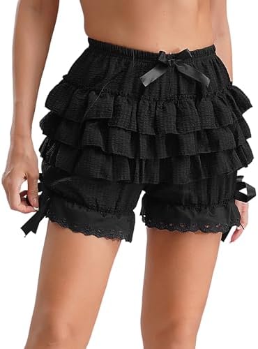 Amazon.com: YOOJOO Women Ruffle Tiered Bloomer Shorts Elastic