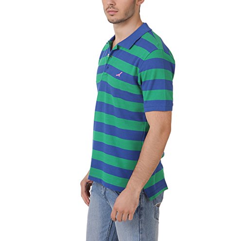 american crew men's cotton polo (blue & green)