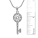 Spinningdaisy Silver Plated Floral Round Key Necklace